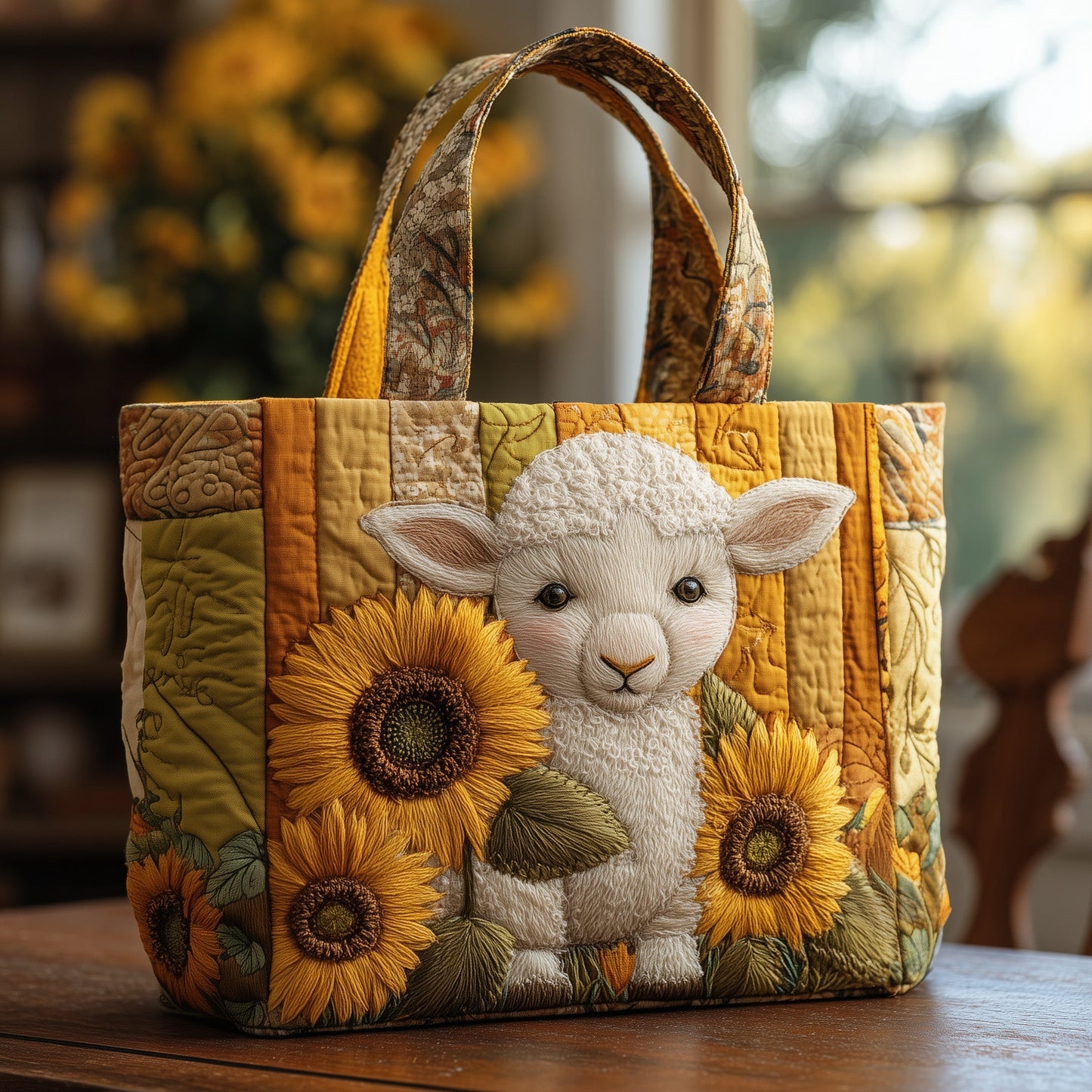 Happy Lamb Quilted Tote Bag GFTOMA3206