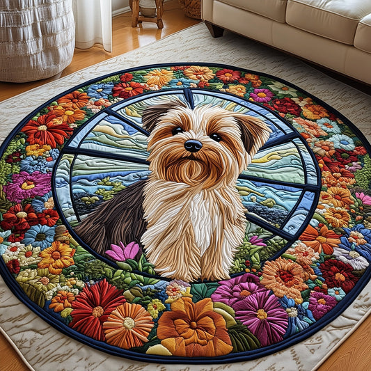 Yorkshire Terrier Quilted Round Mat GFTOMA321