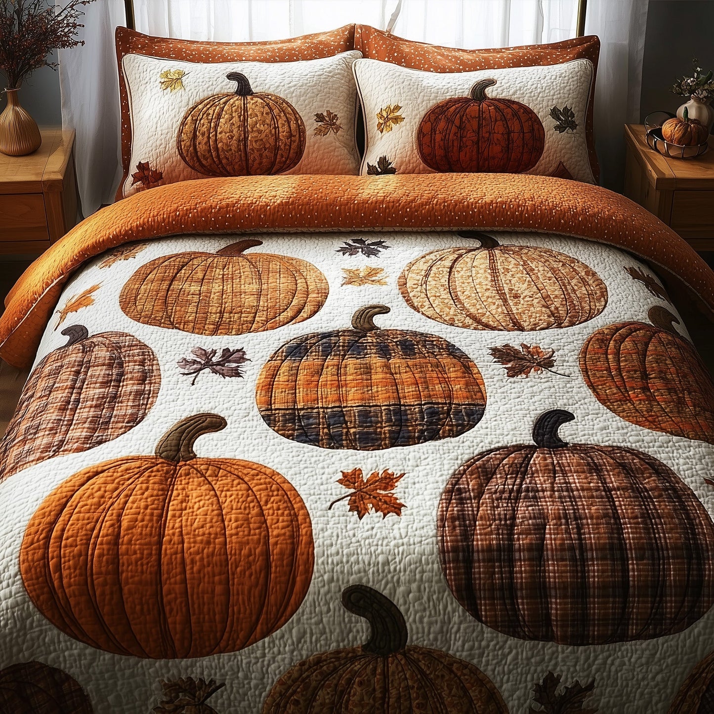 Autumn Vibe 3-Piece Quilted Bedding Set GFTOMA3223