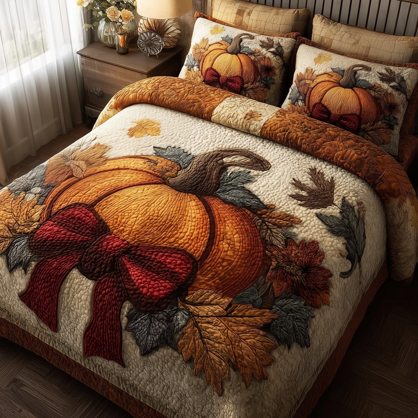 Autumn Vibe 3-Piece Quilted Bedding Set GFTOMA3224