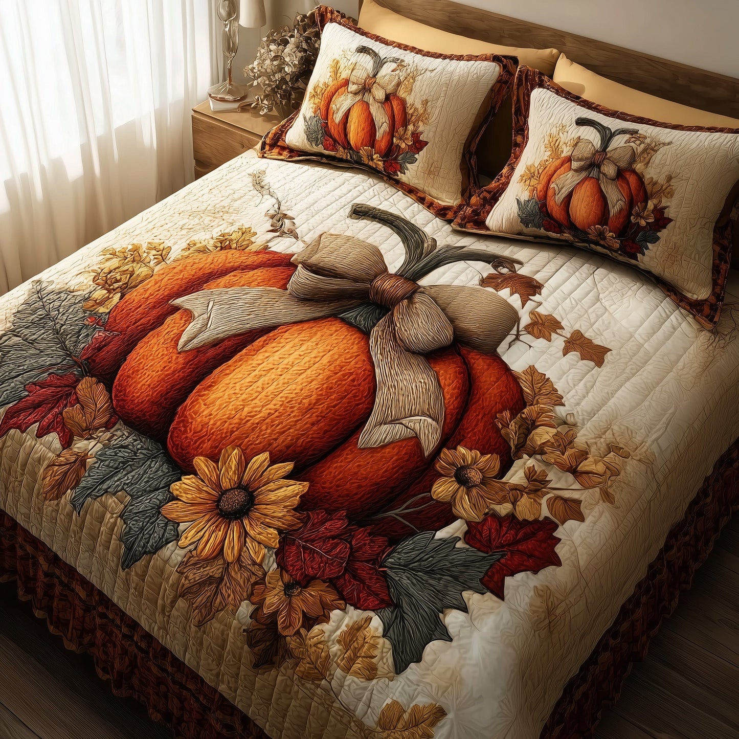 Autumn Vibe 3-Piece Quilted Bedding Set GFTOMA3225