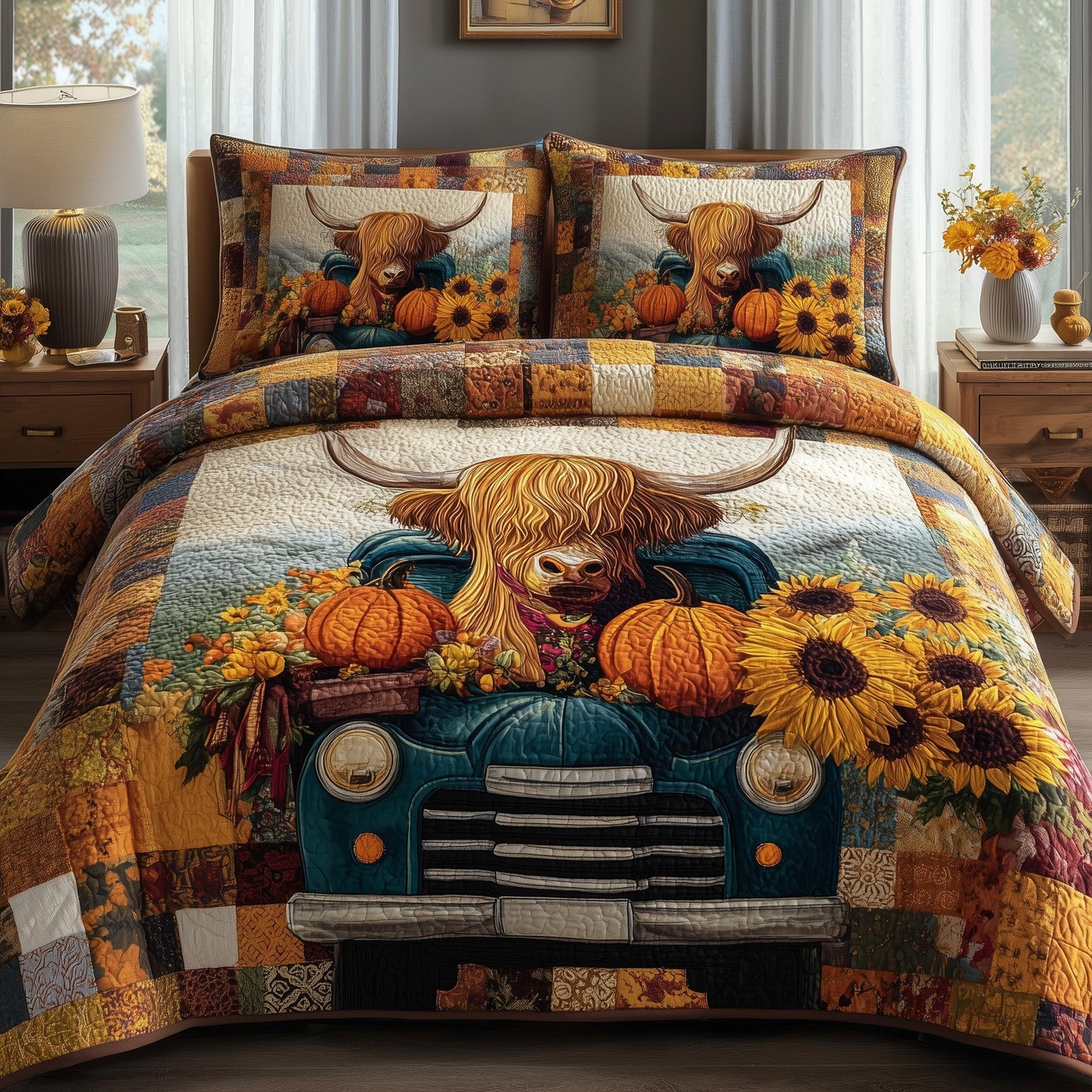 Autumn Vibe 3-Piece Quilted Bedding Set GFTOMA3228