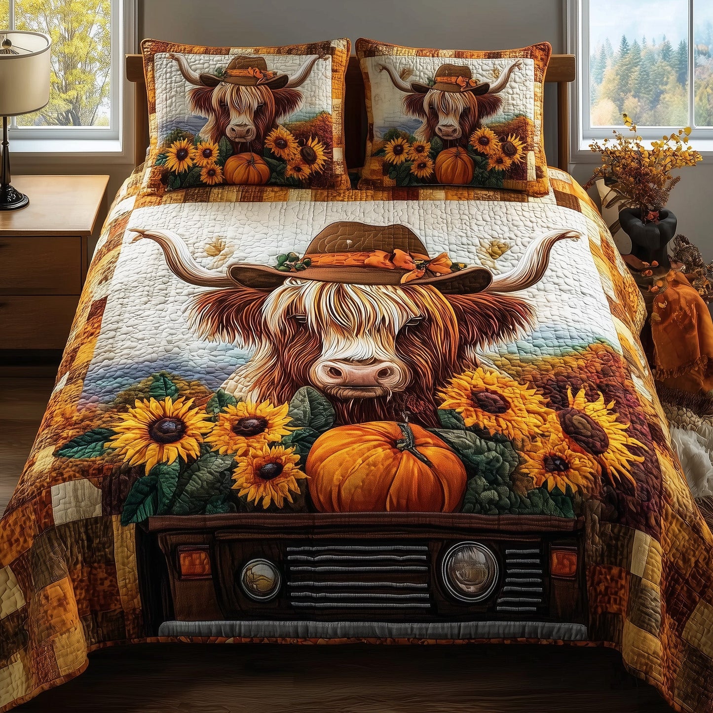 Autumn Vibe 3-Piece Quilted Bedding Set GFTOMA3229