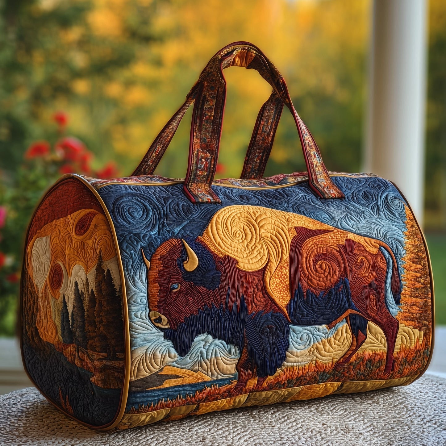 Bison Quilted Duffle Bag GFTOMA3234