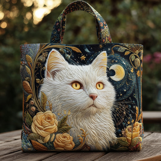 Elegant Meow Quilted Tote Bag GFTOMA3246