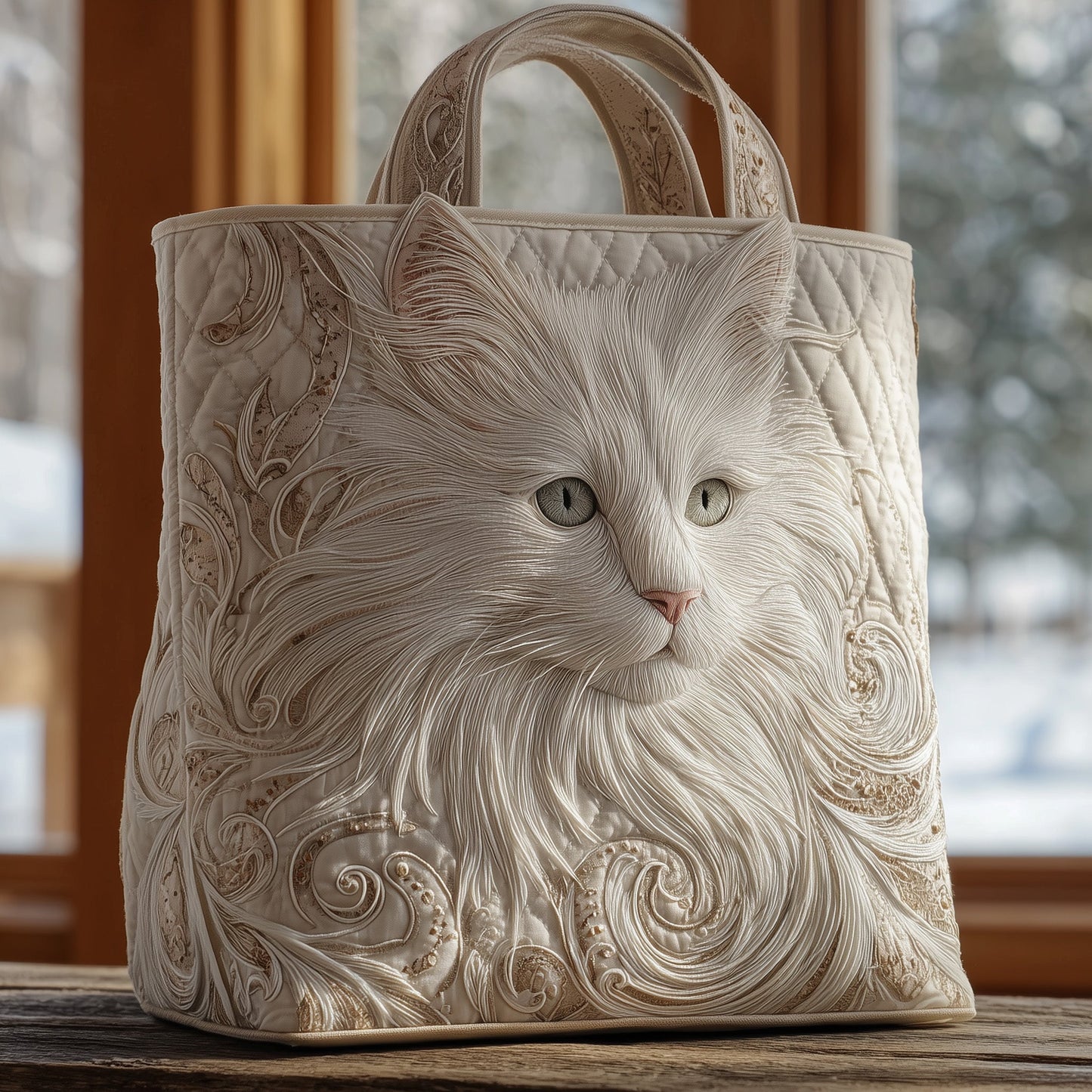 Elegant Meow Quilted Tote Bag GFTOMA3248