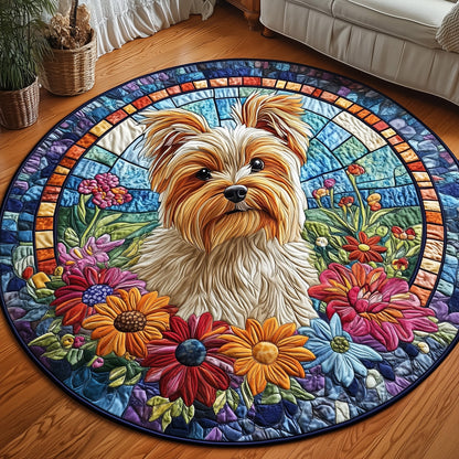 Yorkshire Terrier Quilted Round Mat GFTOMA324