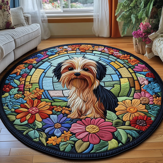 Yorkshire Terrier Quilted Round Mat GFTOMA325