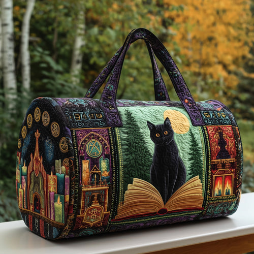 Celestial Black Cat Quilted Duffle Bag GFTOMA3261