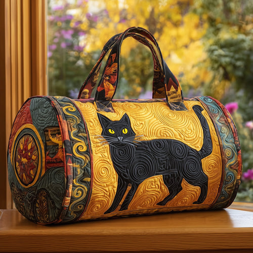 Celestial Black Cat Quilted Duffle Bag GFTOMA3264