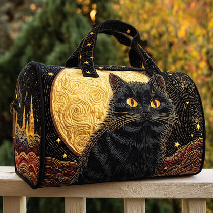 Celestial Black Cat Quilted Duffle Bag GFTOMA3265