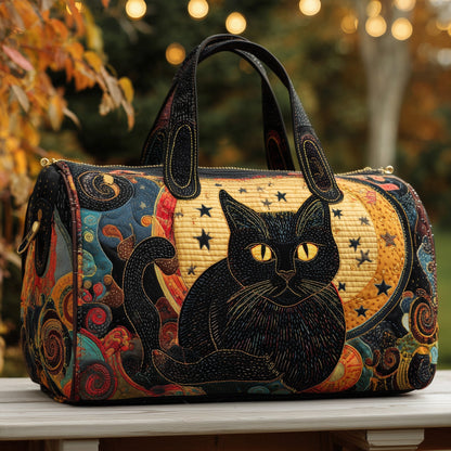 Celestial Black Cat Quilted Duffle Bag GFTOMA3266