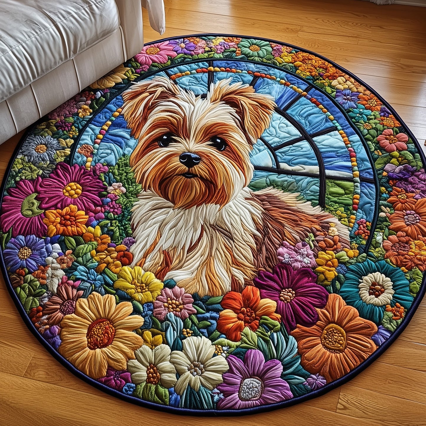 Yorkshire Terrier Quilted Round Mat GFTOMA326