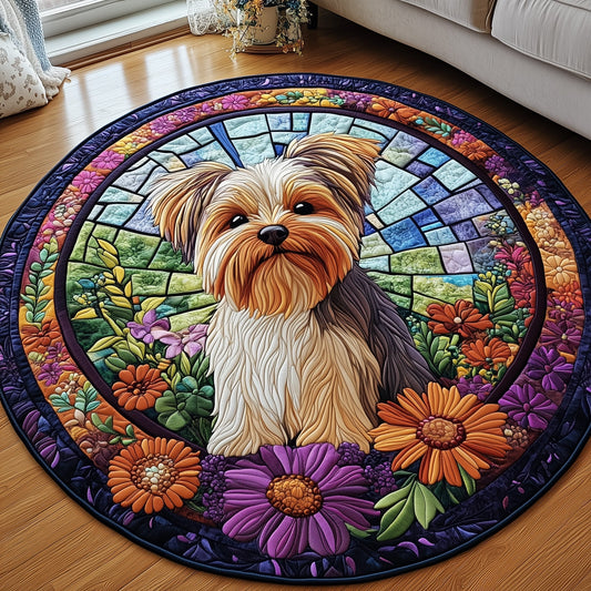 Yorkshire Terrier Quilted Round Mat GFTOMA328