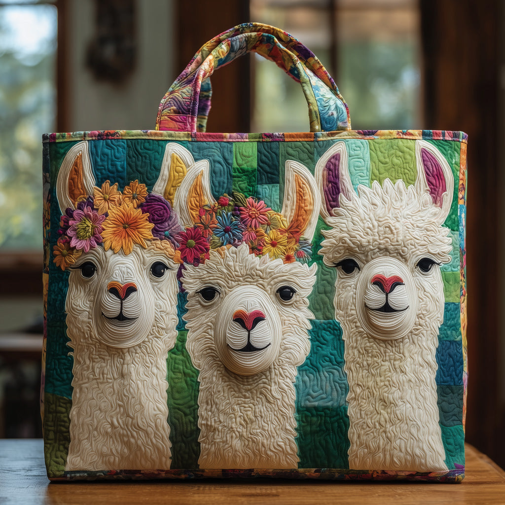 Llama Charm Quilted Tote Bag GFTOMA3362