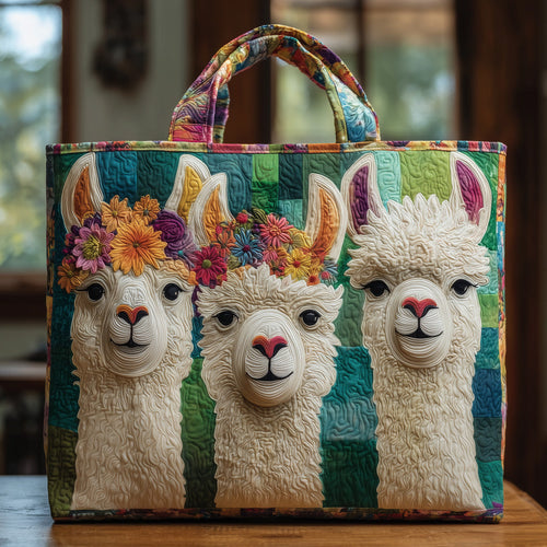 Llama Charm Quilted Tote Bag GFTOMA3362