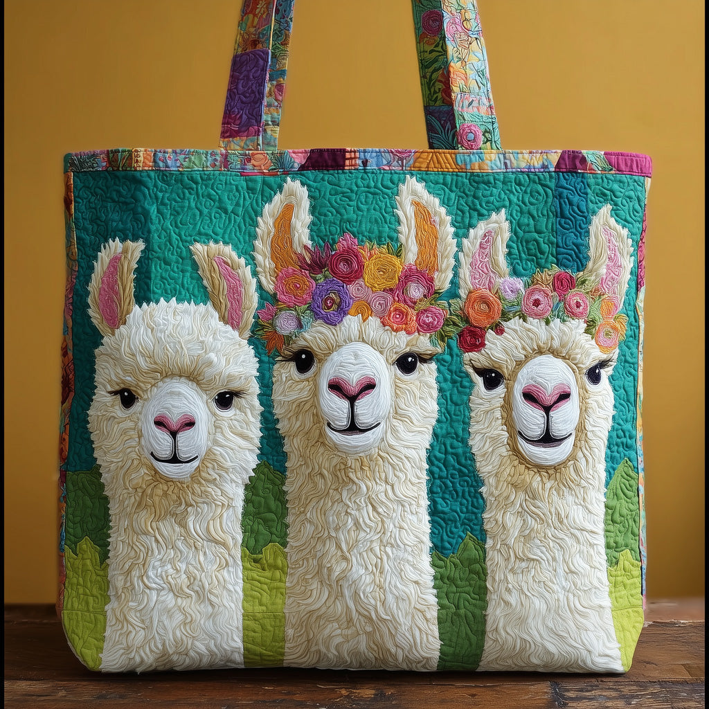 Llama Charm Quilted Tote Bag GFTOMA3363