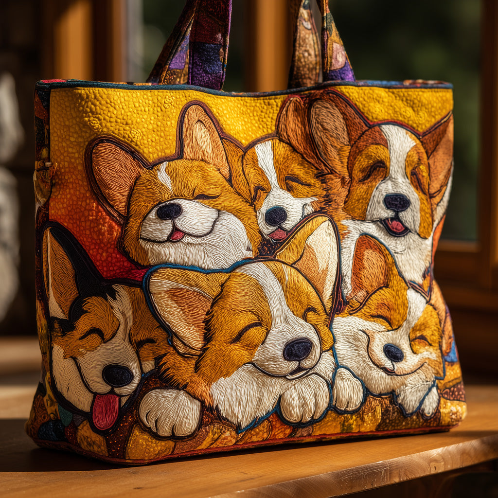 Corgi Quilted Tote Bag GFTOMA3369