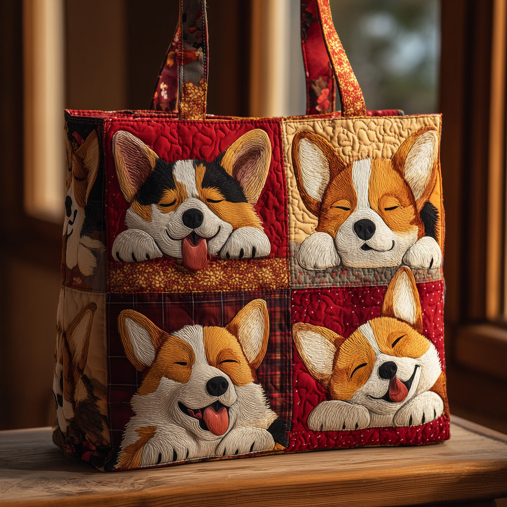 Corgi Quilted Tote Bag GFTOMA3372