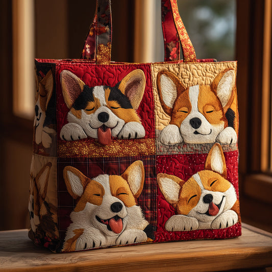 Corgi Quilted Tote Bag GFTOMA3372