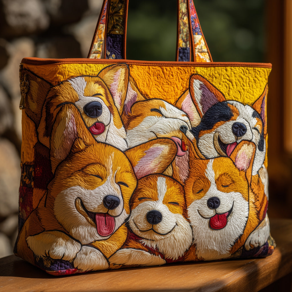 Corgi Quilted Tote Bag GFTOMA3381