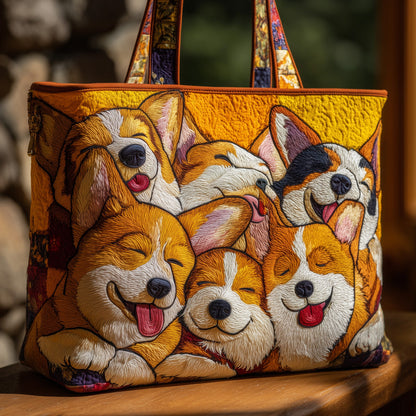 Corgi Quilted Tote Bag GFTOMA3381