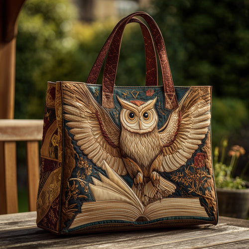 Owl Book Quilted Tote Bag GFTOMA3505