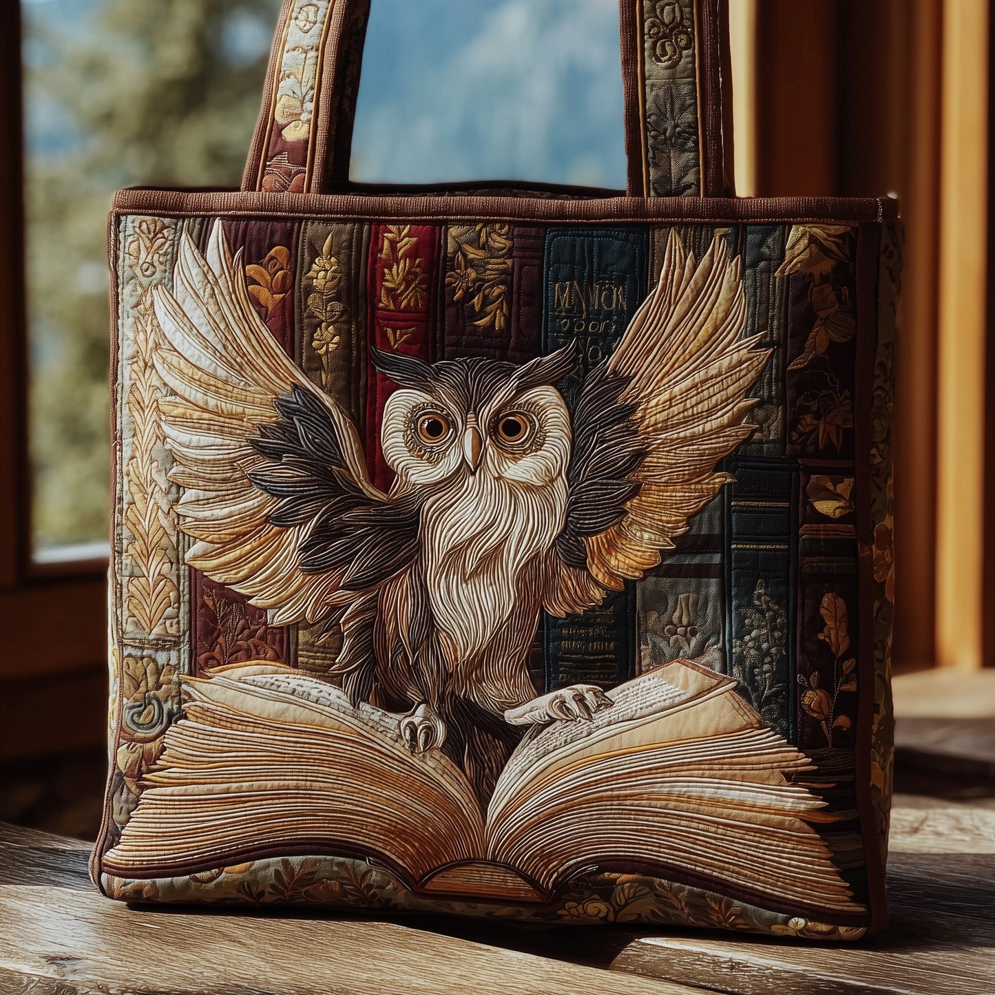 Owl Book Quilted Tote Bag GFTOMA3506