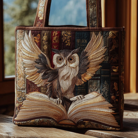 Owl Book Quilted Tote Bag GFTOMA3506