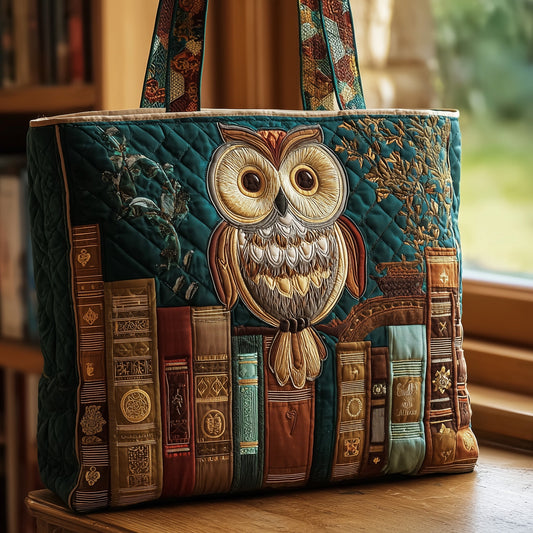 Owl Book Quilted Tote Bag GFTOMA3507