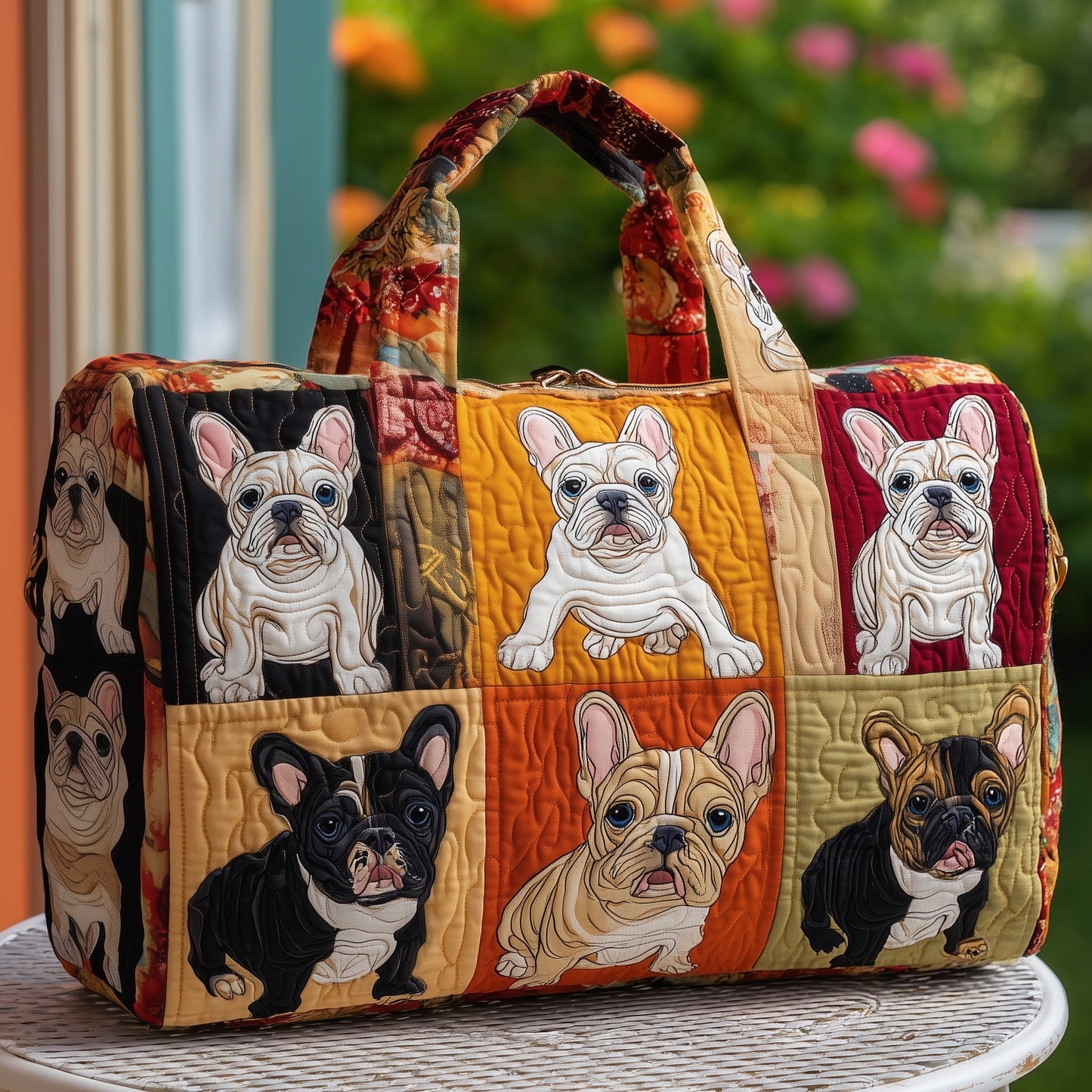 French Bulldog Quilted Duffle Bag GFTOMA3552