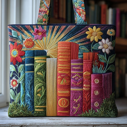 Floral Bookish Quilted Tote Bag GFTOMA3581