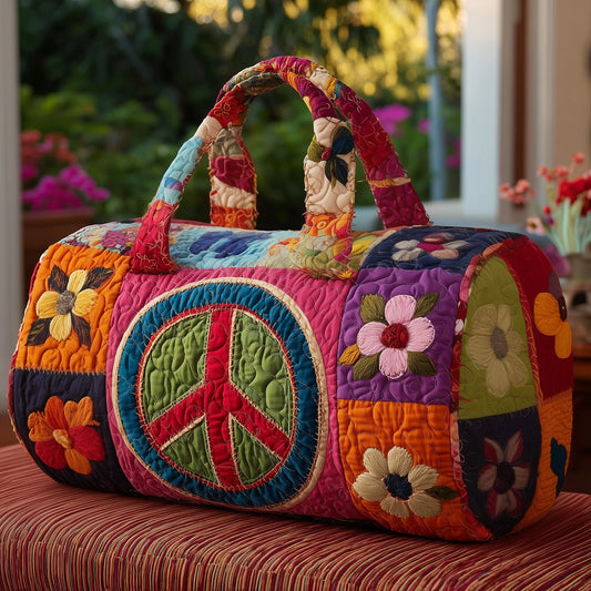 Peace Sign Quilted Duffle Bag GFTOMA3621