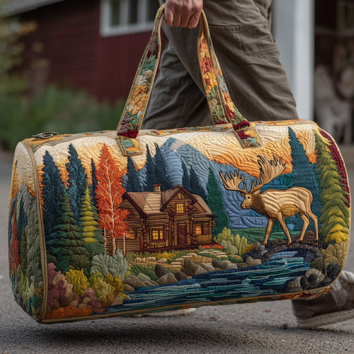 Cabin And Deer Quilted Duffle Bag GFTOMA3646