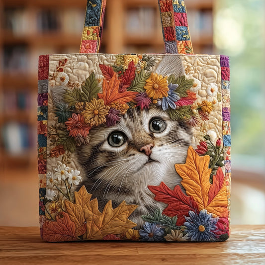 Autumn Cat Quilted Tote Bag GFTOMA3651