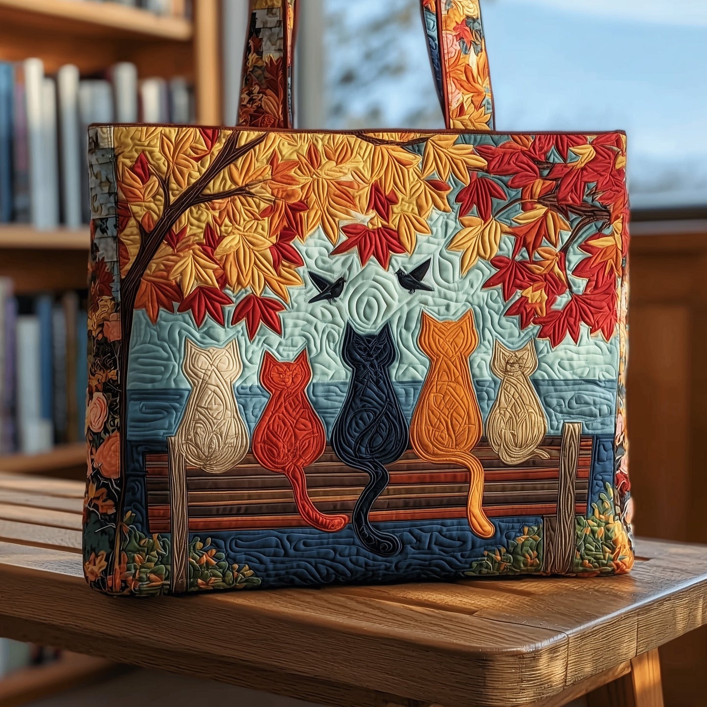 Autumn Cat Quilted Tote Bag GFTOMA3657