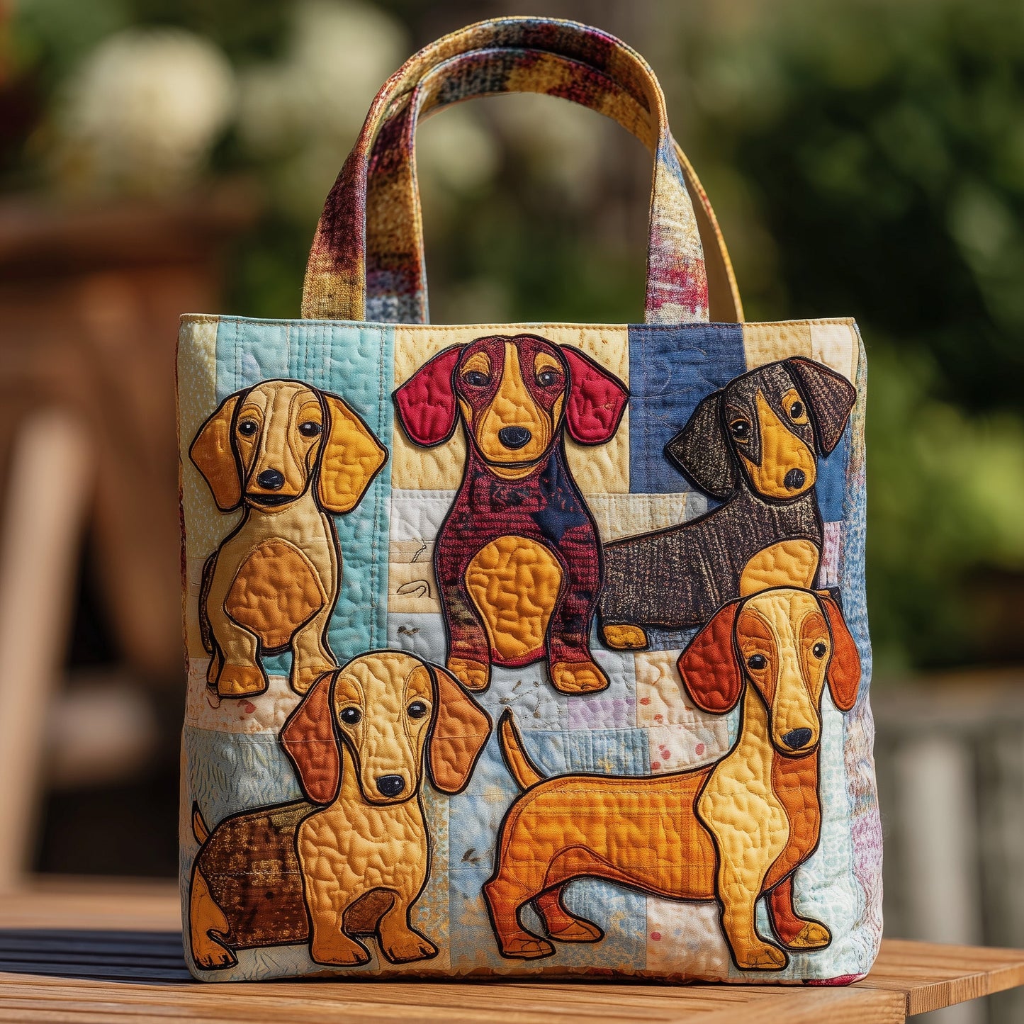 Dachshund Quilted Tote Bag GFTOMA3662
