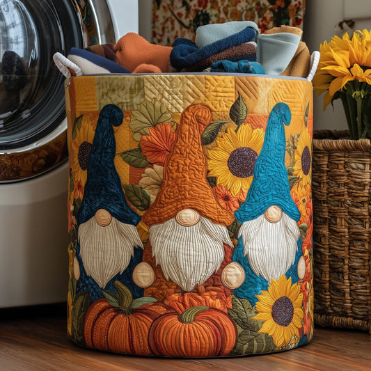 Autumn Gnomes Quilted Laundry Basket GFTOMA3725