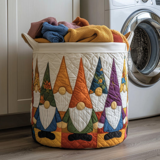 Autumn Gnomes Quilted Laundry Basket GFTOMA3726