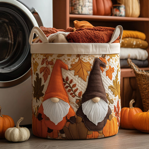 Autumn Gnomes Quilted Laundry Basket GFTOMA3727