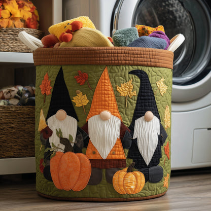 Autumn Gnomes Quilted Laundry Basket GFTOMA3728
