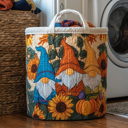 Autumn Gnomes Quilted Laundry Basket GFTOMA3729