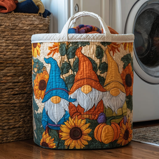 Autumn Gnomes Quilted Laundry Basket GFTOMA3729
