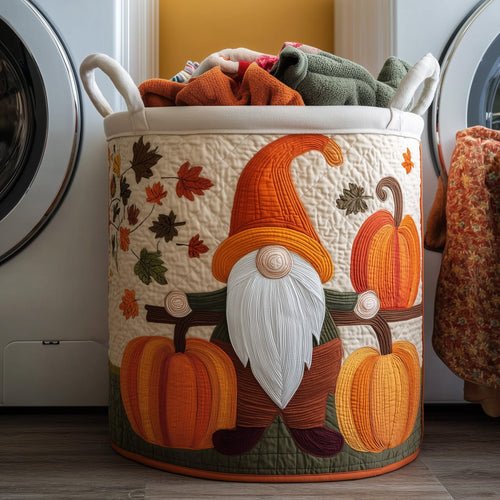 Autumn Gnomes Quilted Laundry Basket GFTOMA3733