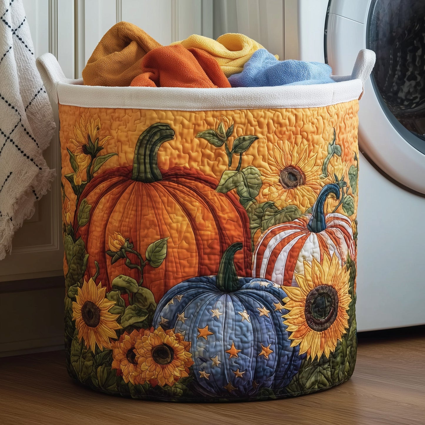 Pumpkin Quilted Laundry Basket GFTOMA3748