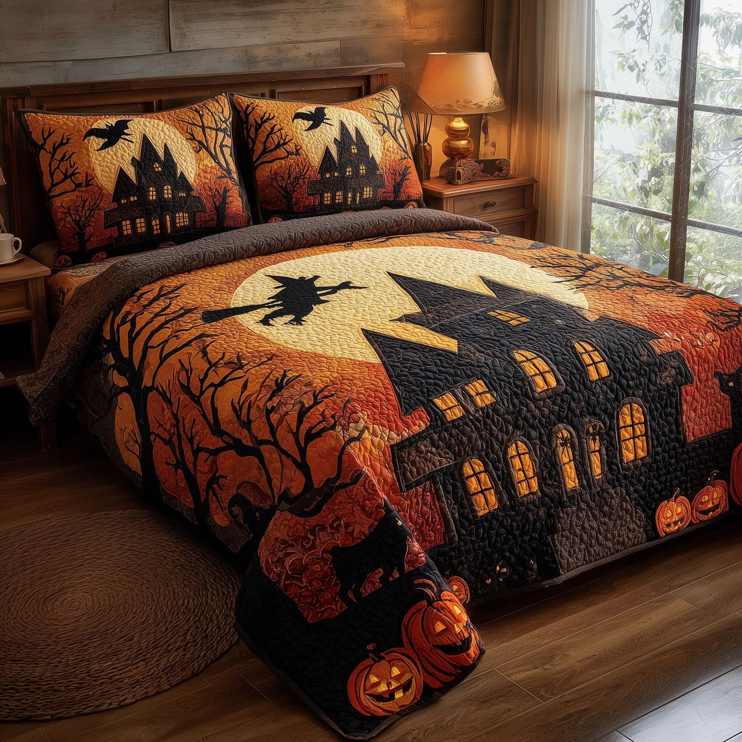 Spooky House 3-Piece Quilted Bedding Set GFTOMA3787