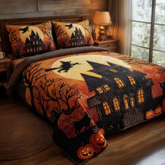 Spooky House 3-Piece Quilted Bedding Set GFTOMA3787