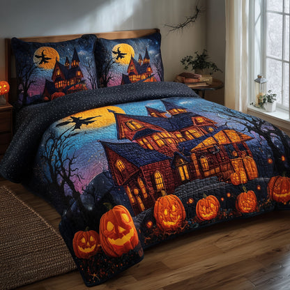 Spooky House 3-Piece Quilted Bedding Set GFTOMA3788