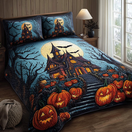 Spooky House 3-Piece Quilted Bedding Set GFTOMA3789
