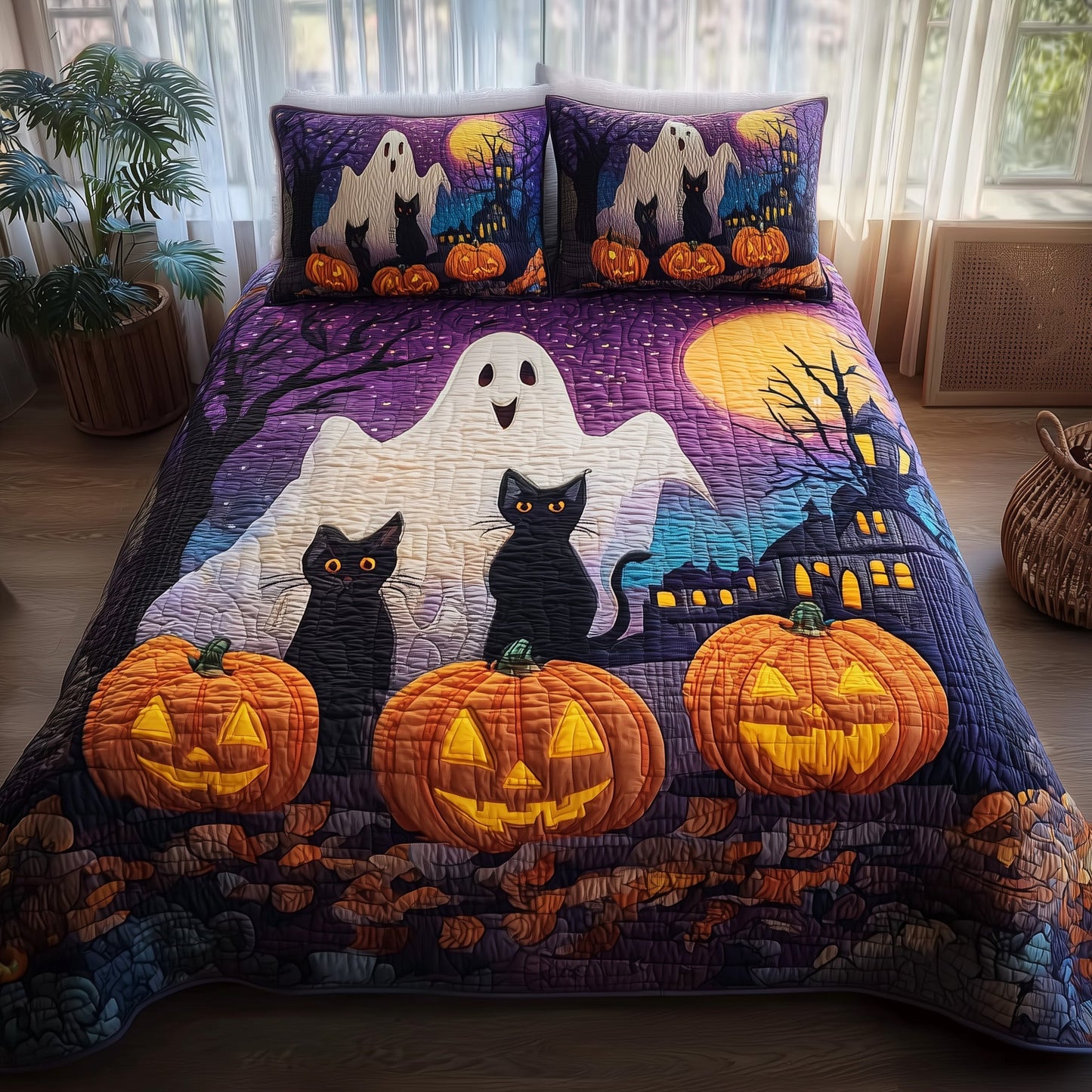 Ghostly Giggles 3-Piece Quilted Bedding Set GFTOMA3791